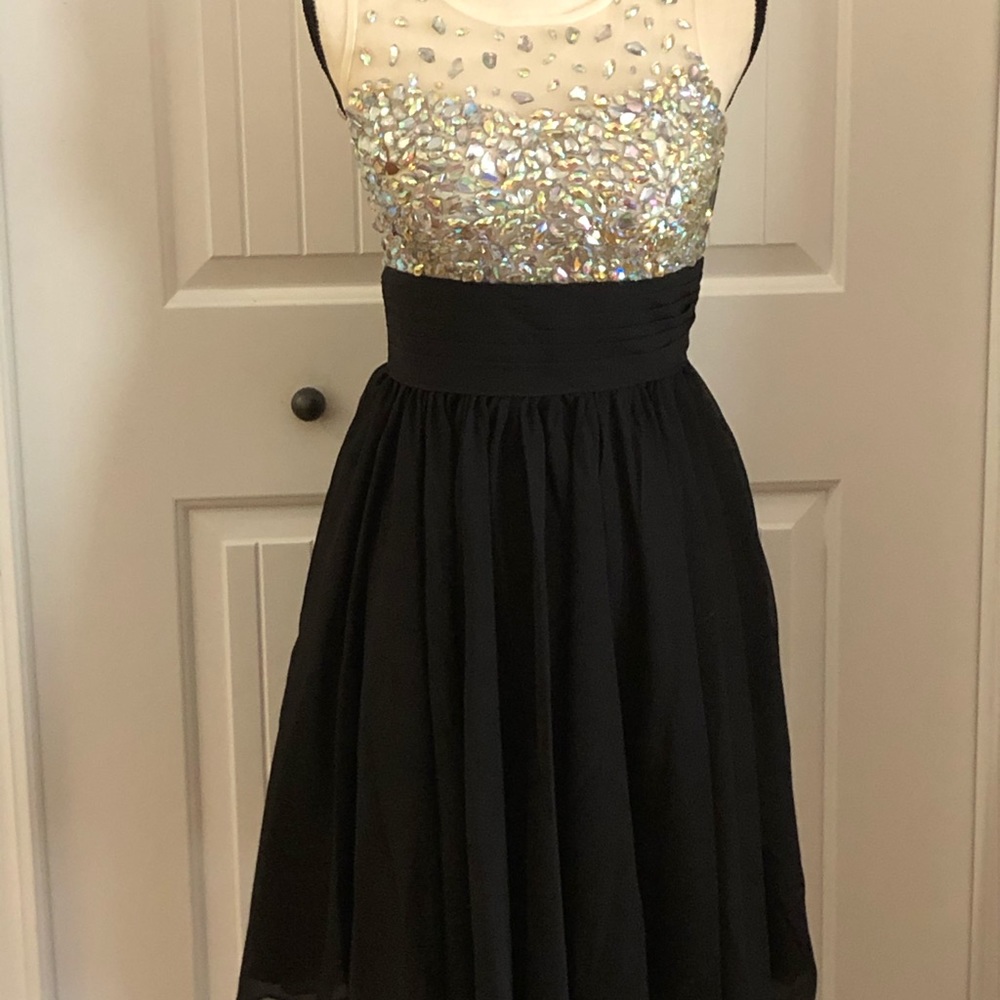 NWT Coco Melody black beaded sheer dress sz2 - Picture 1 of 4